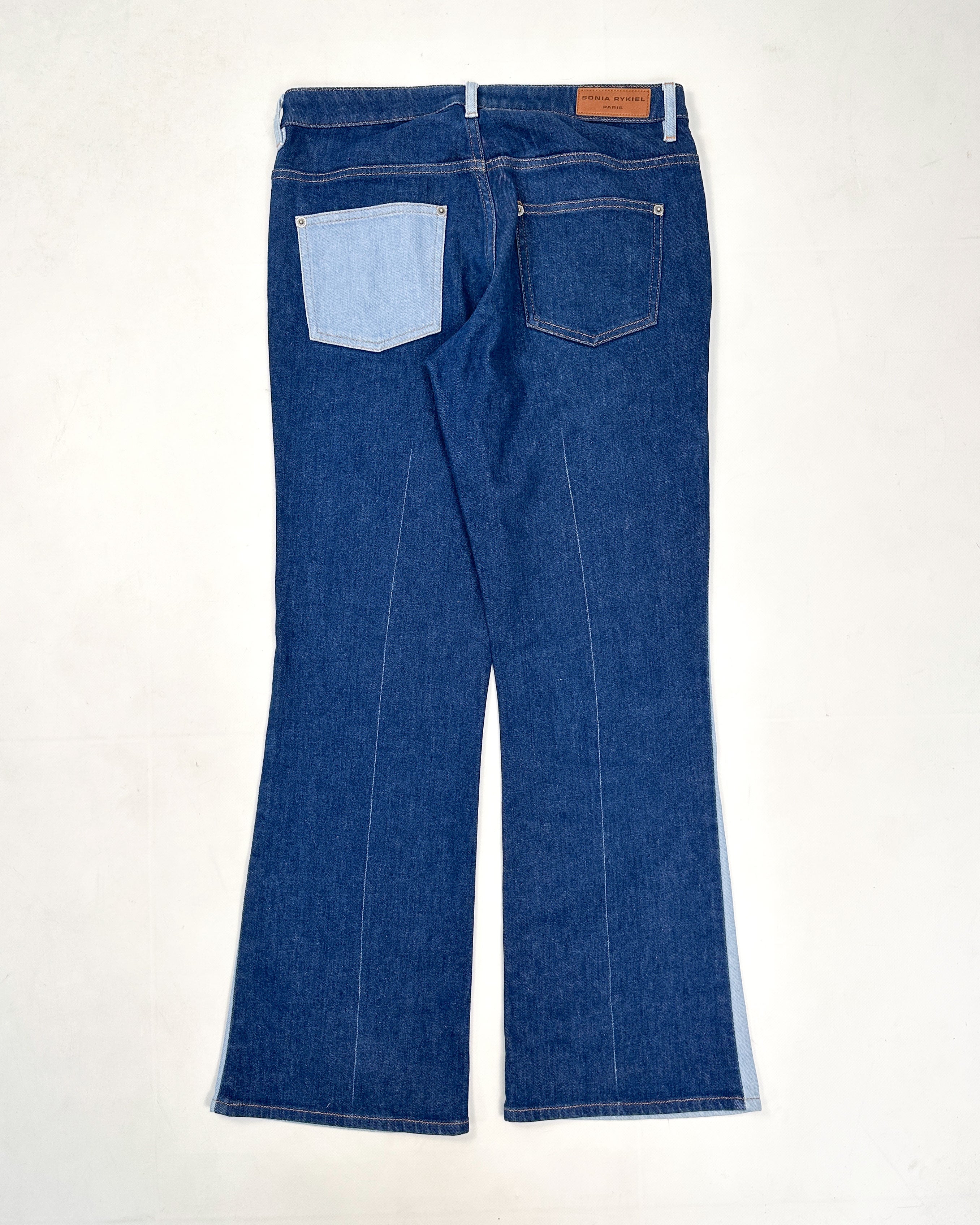 Sonia Rykiel 2-Tone Flare Denim Pants 2010's