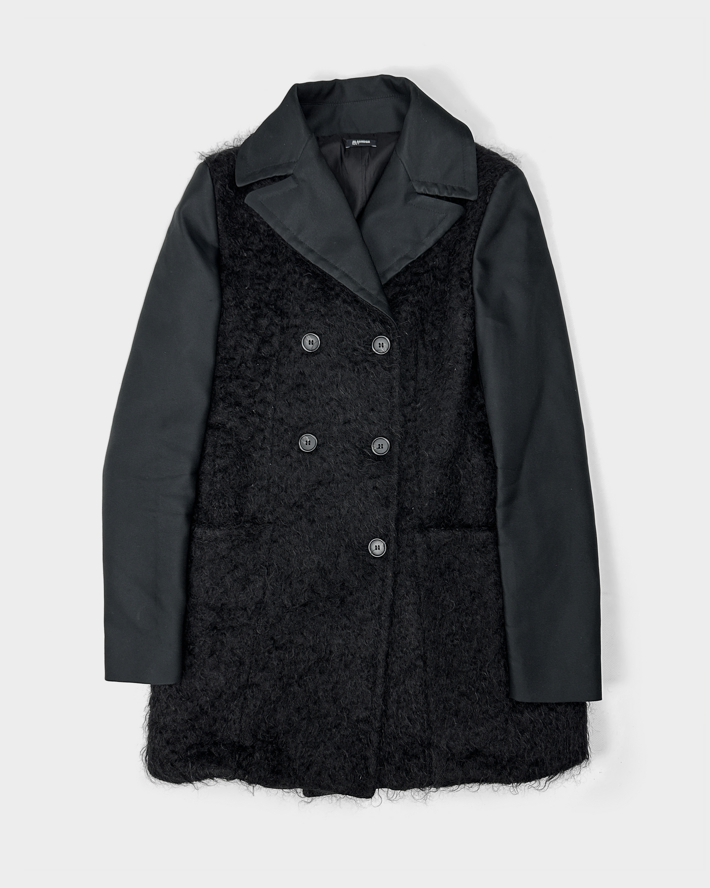 Jil Sander Navy Mohair Front Cross Jacket 2000's