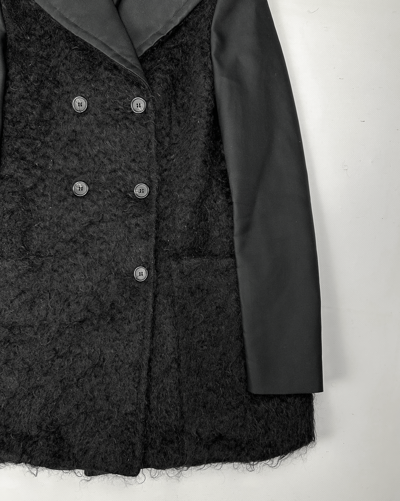 Jil Sander Navy Mohair Front Cross Jacket 2000's