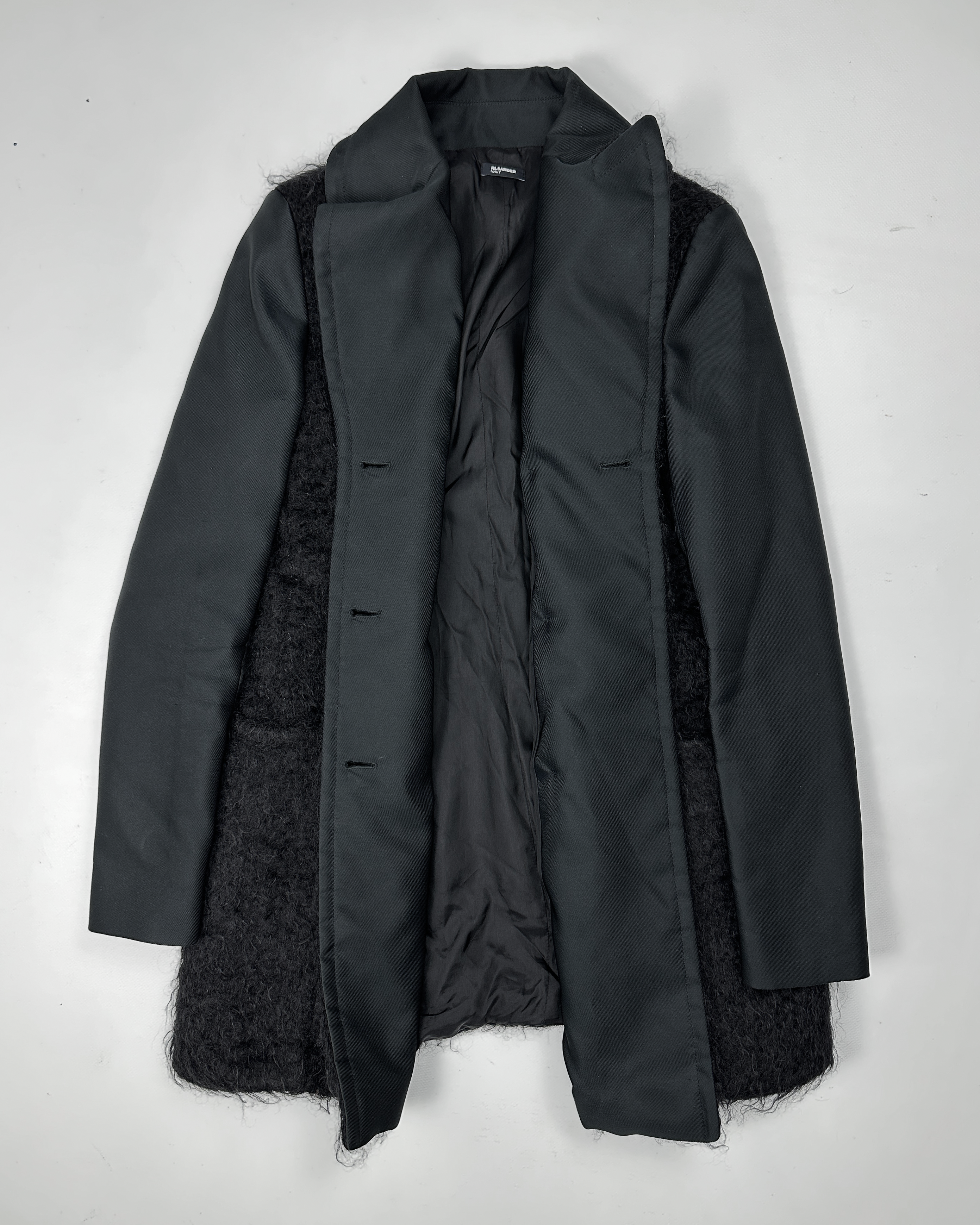 Jil Sander Navy Mohair Front Cross Jacket 2000's – Vintage TTS Jil Sander Navy Mohair Front Cross Jacket 2000's – Vintage TTS