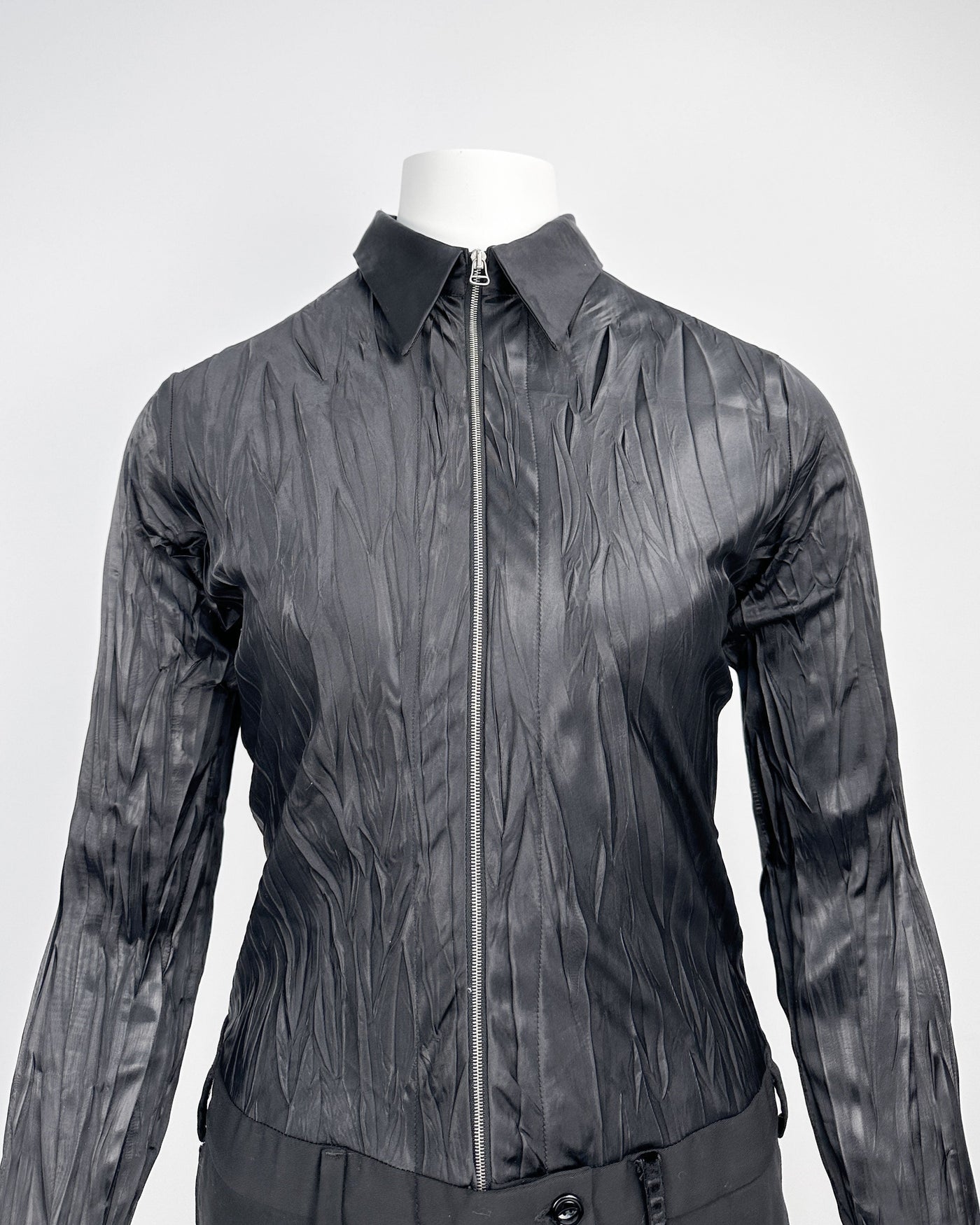 Marithé Francois Girbaud Pleated Black Dress 2000's