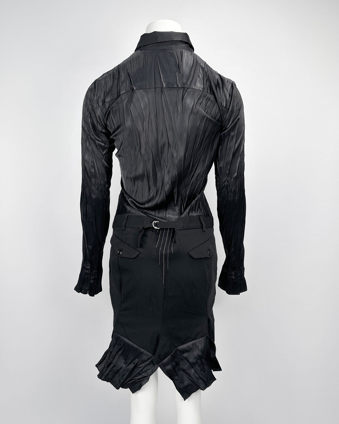 Marithé Francois Girbaud Pleated Black Dress 2000's