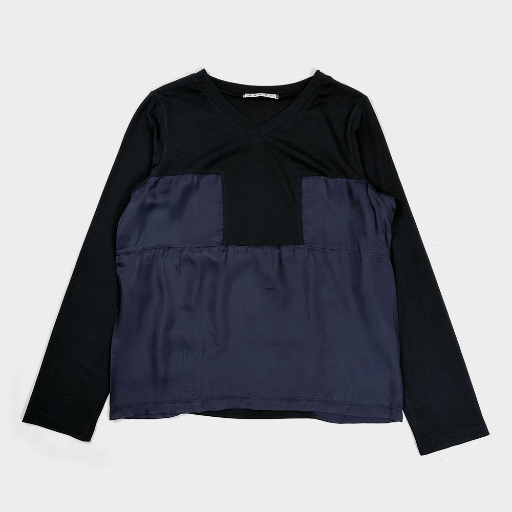 Marni 2-Texture Longsleeve Black Top 2000's