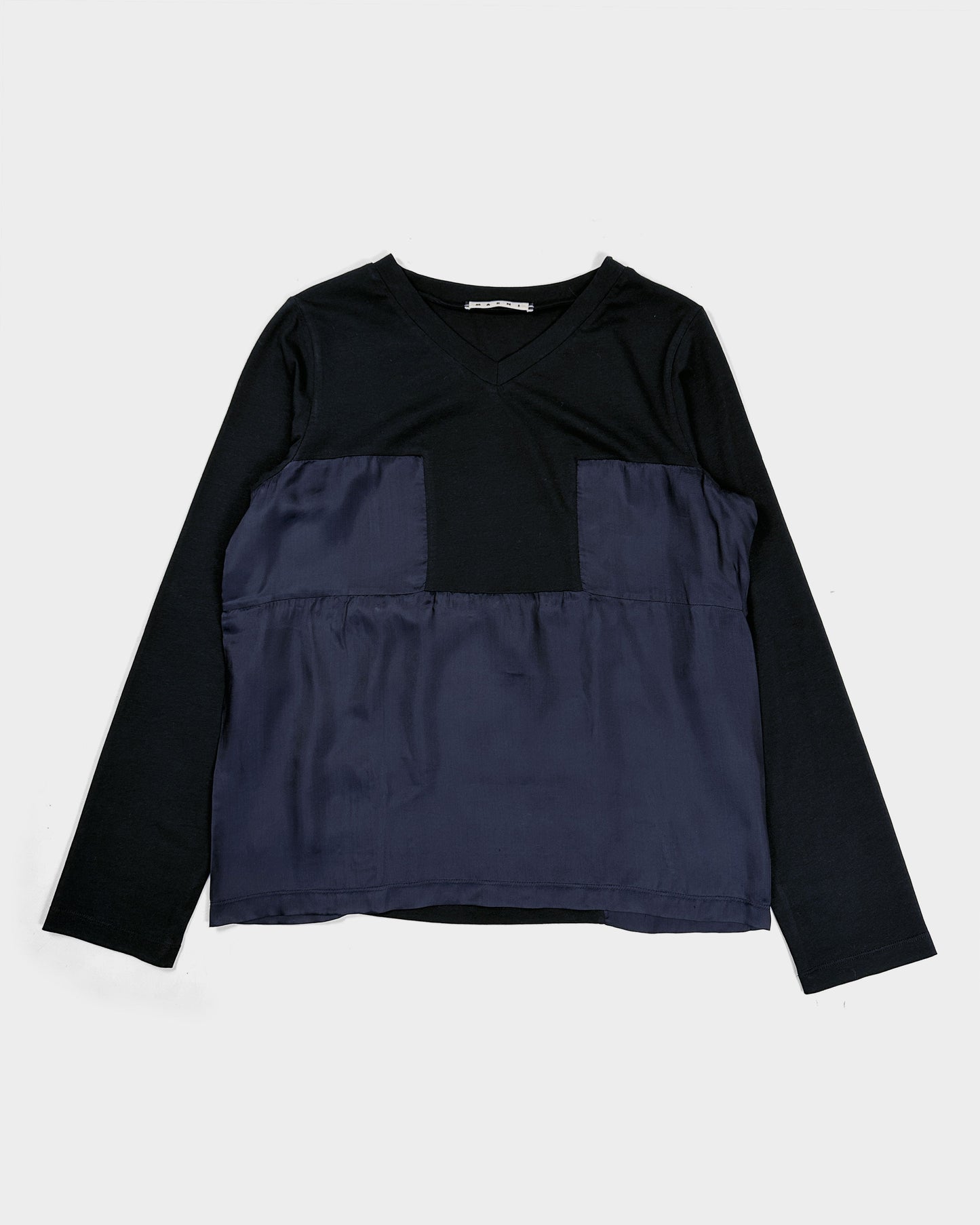 Marni 2-Texture Longsleeve Black Top 2000's