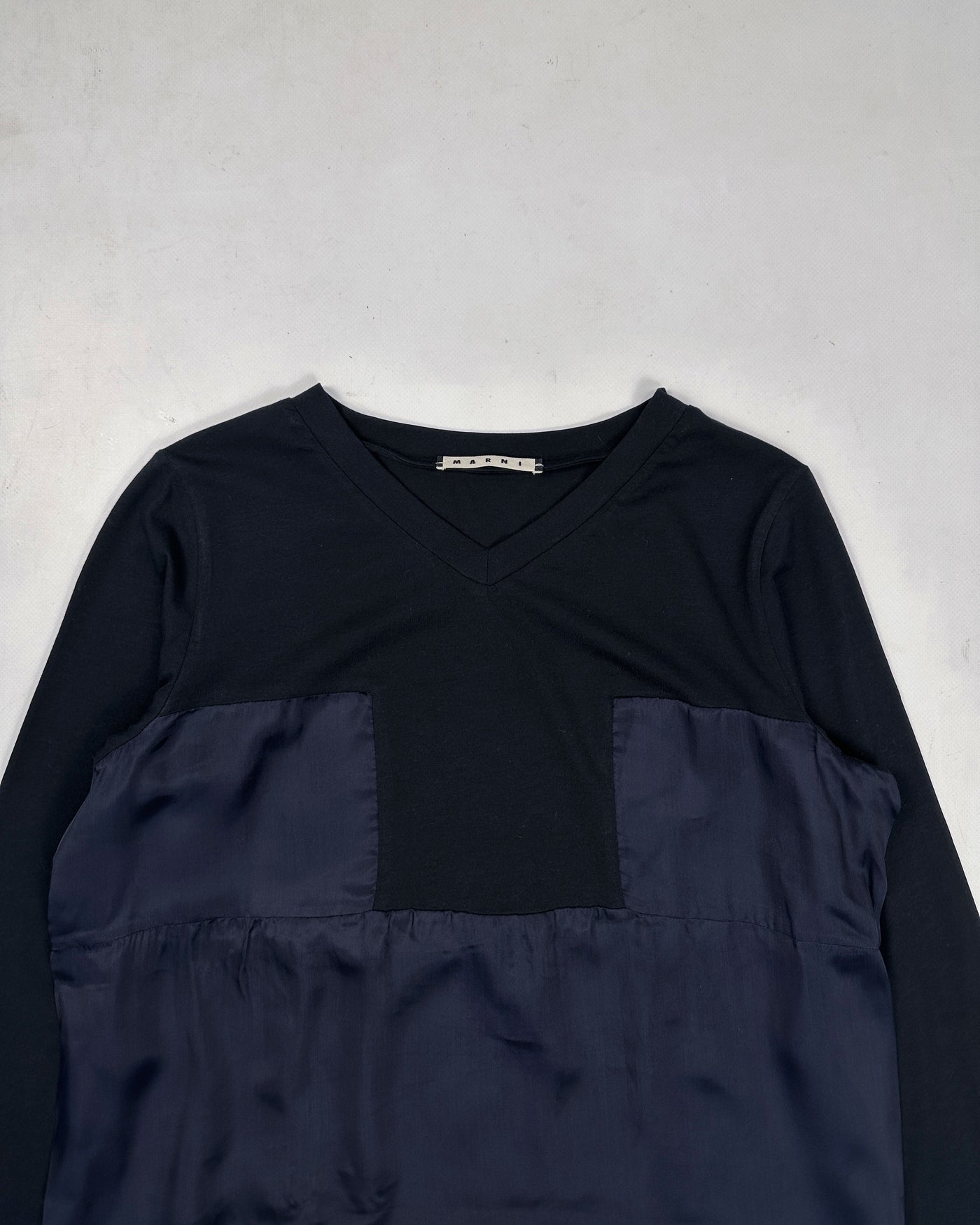 Marni 2-Texture Longsleeve Black Top 2000's