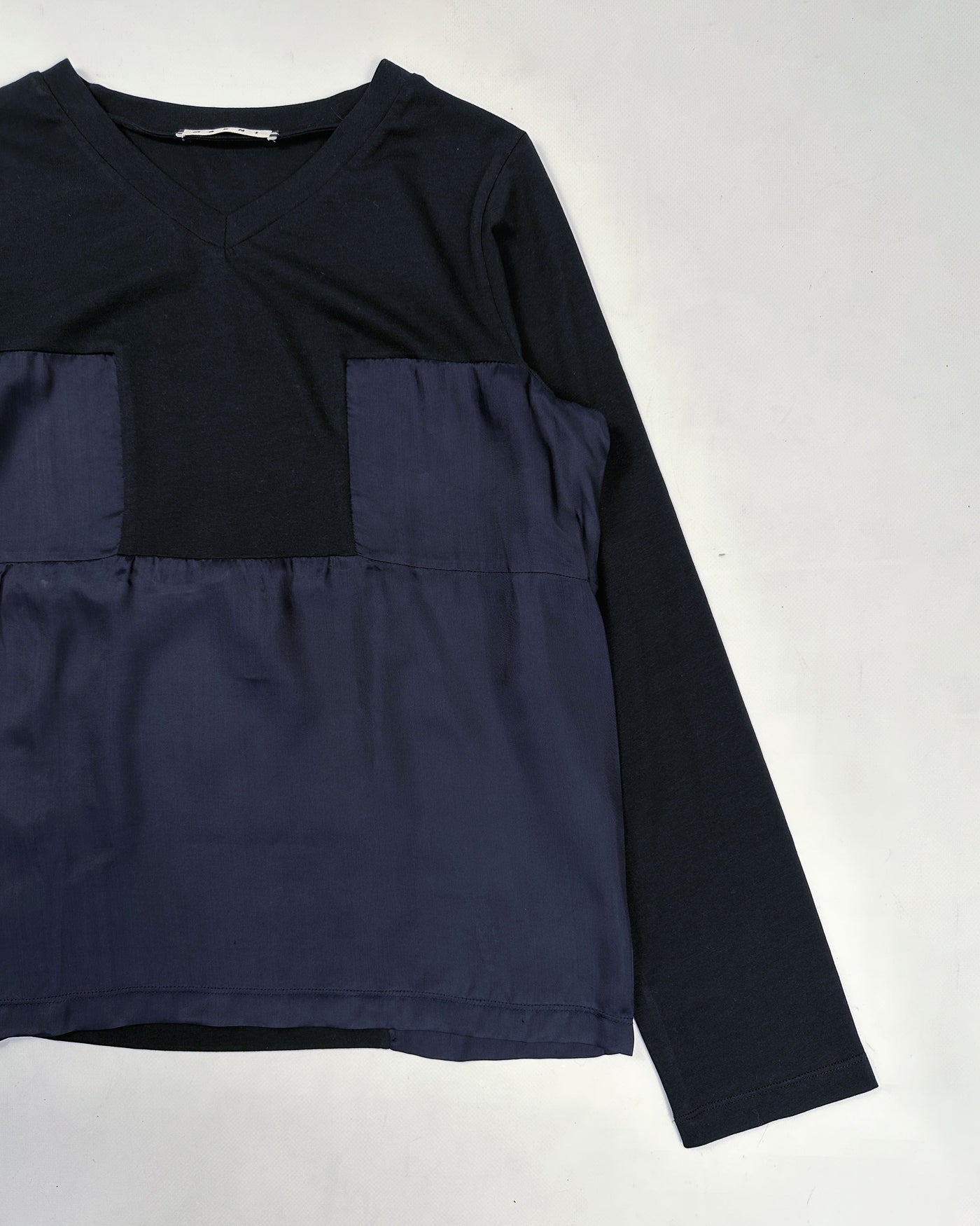 Marni 2-Texture Longsleeve Black Top 2000's