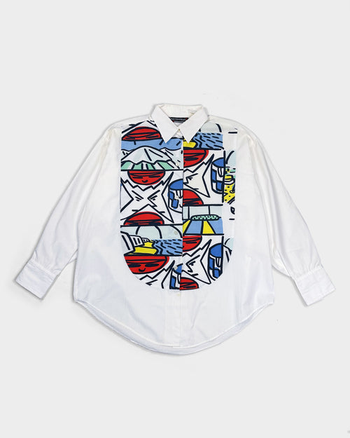 Alain Manoukian White Printed Shirt 1990's - Vintagetts
