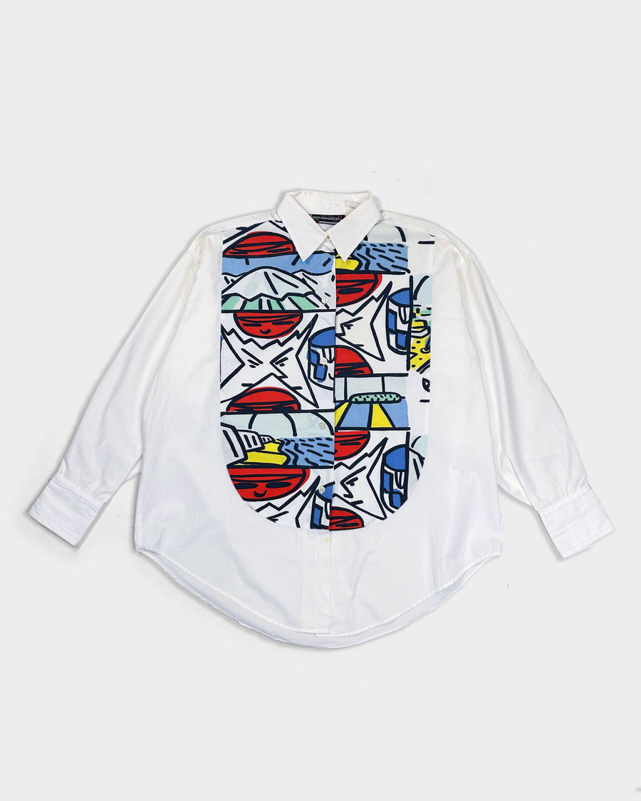 Alain Manoukian White Printed Shirt 1990's