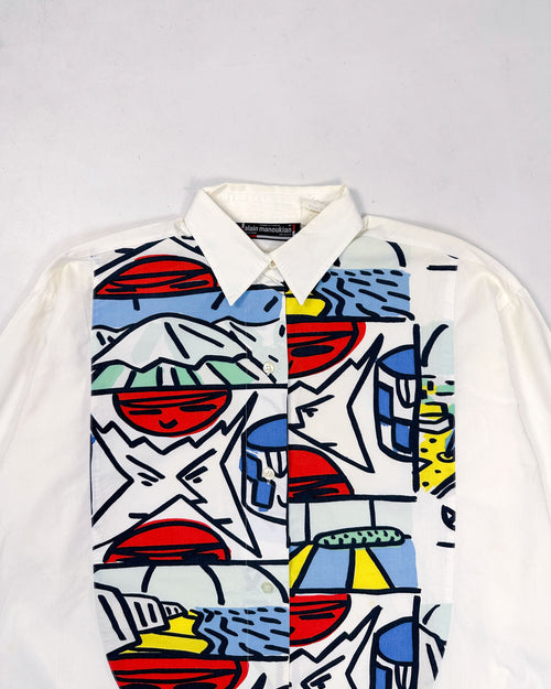 Alain Manoukian White Printed Shirt 1990's - Vintagetts