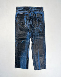 Exté Black Painted Over Denim SAMPLE Pants FW 2000