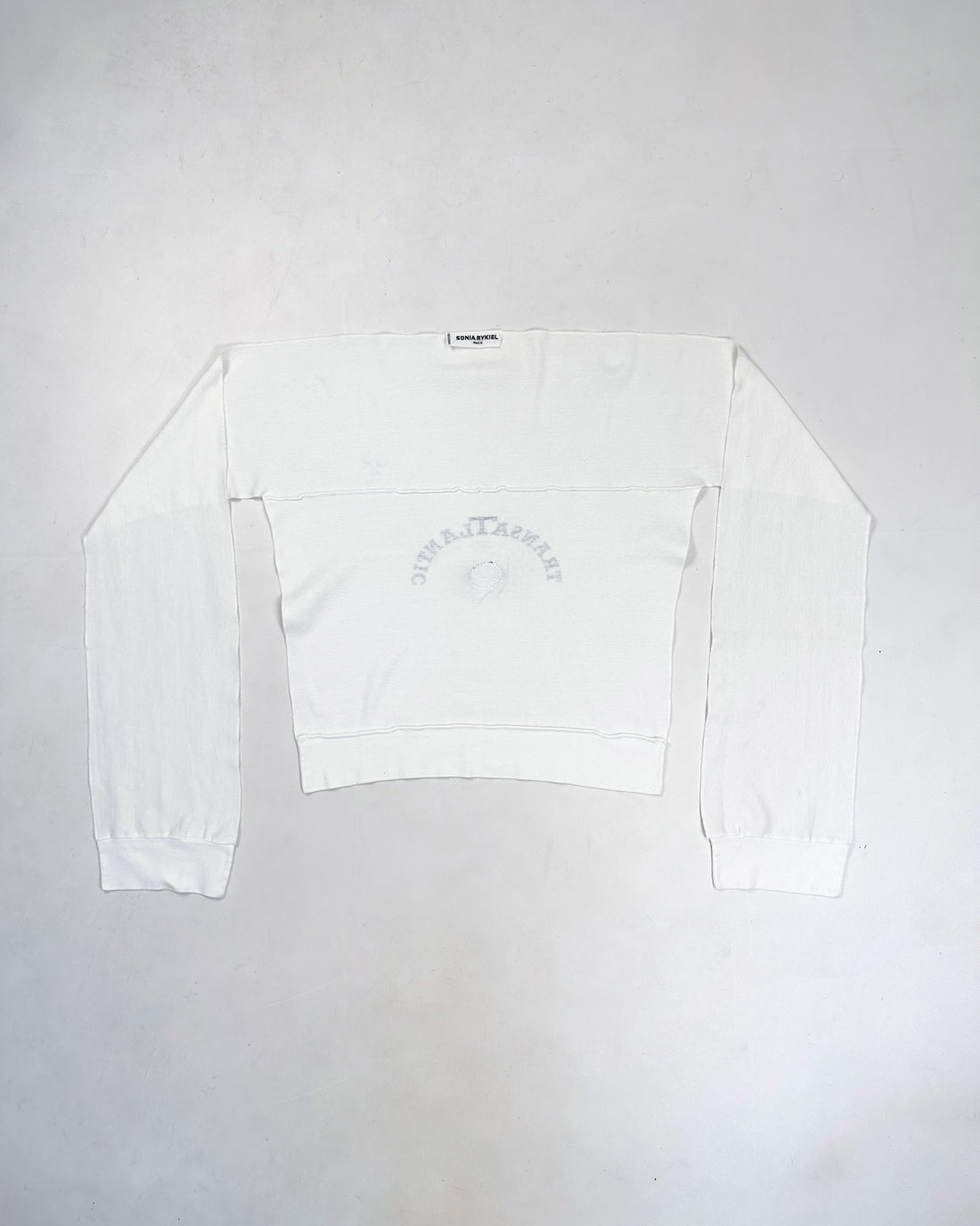 Sonia Rykiel Flat Crewneck White Scarf 2000's