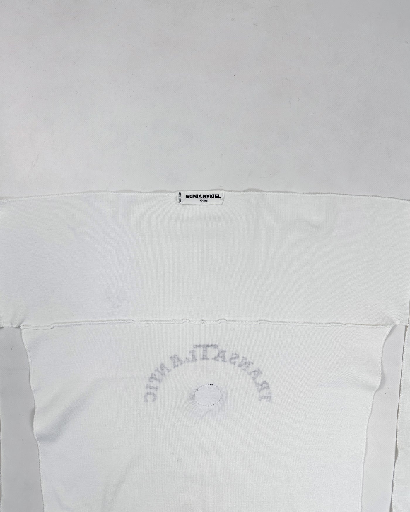 Sonia Rykiel Flat Crewneck White Scarf 2000's