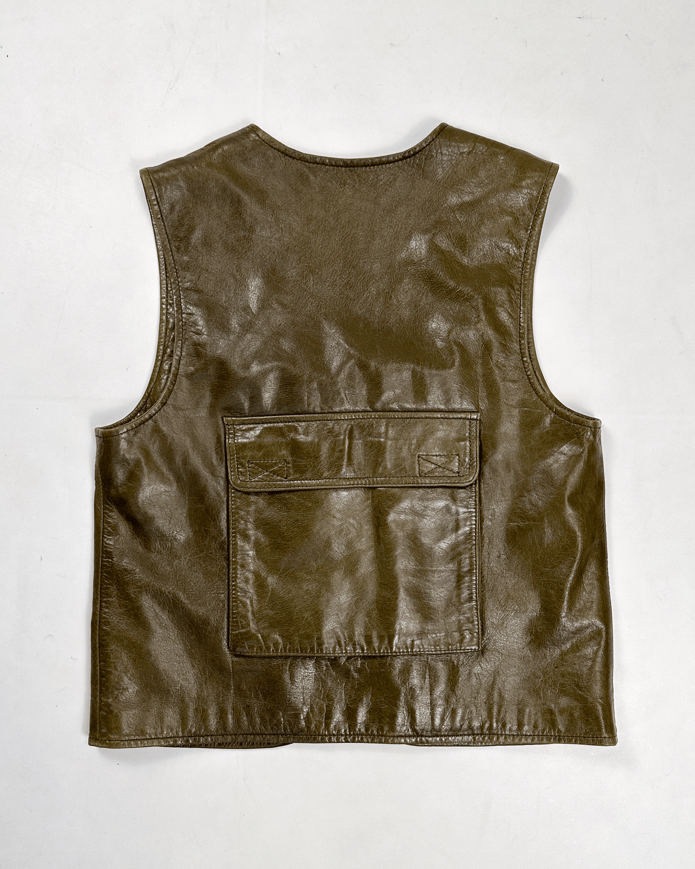 Sonia Rykiel Khaki Utility Leather Vest 2000's