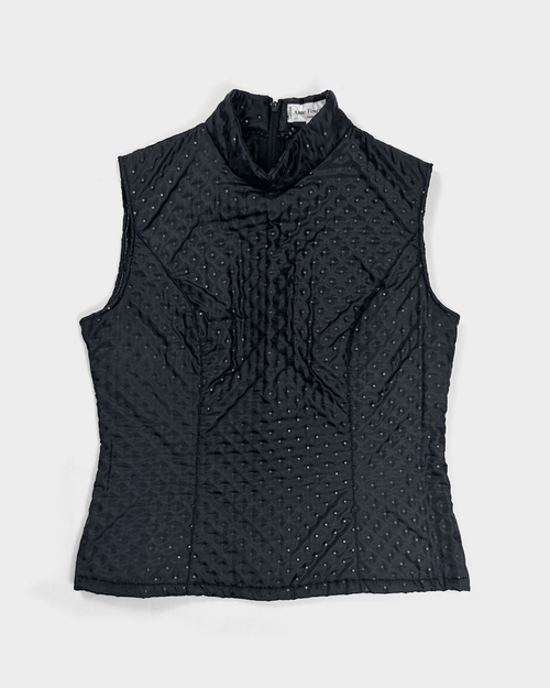 Anne Fontaine Windbreaker Zipped Black Vest 2001 - Vintagetts