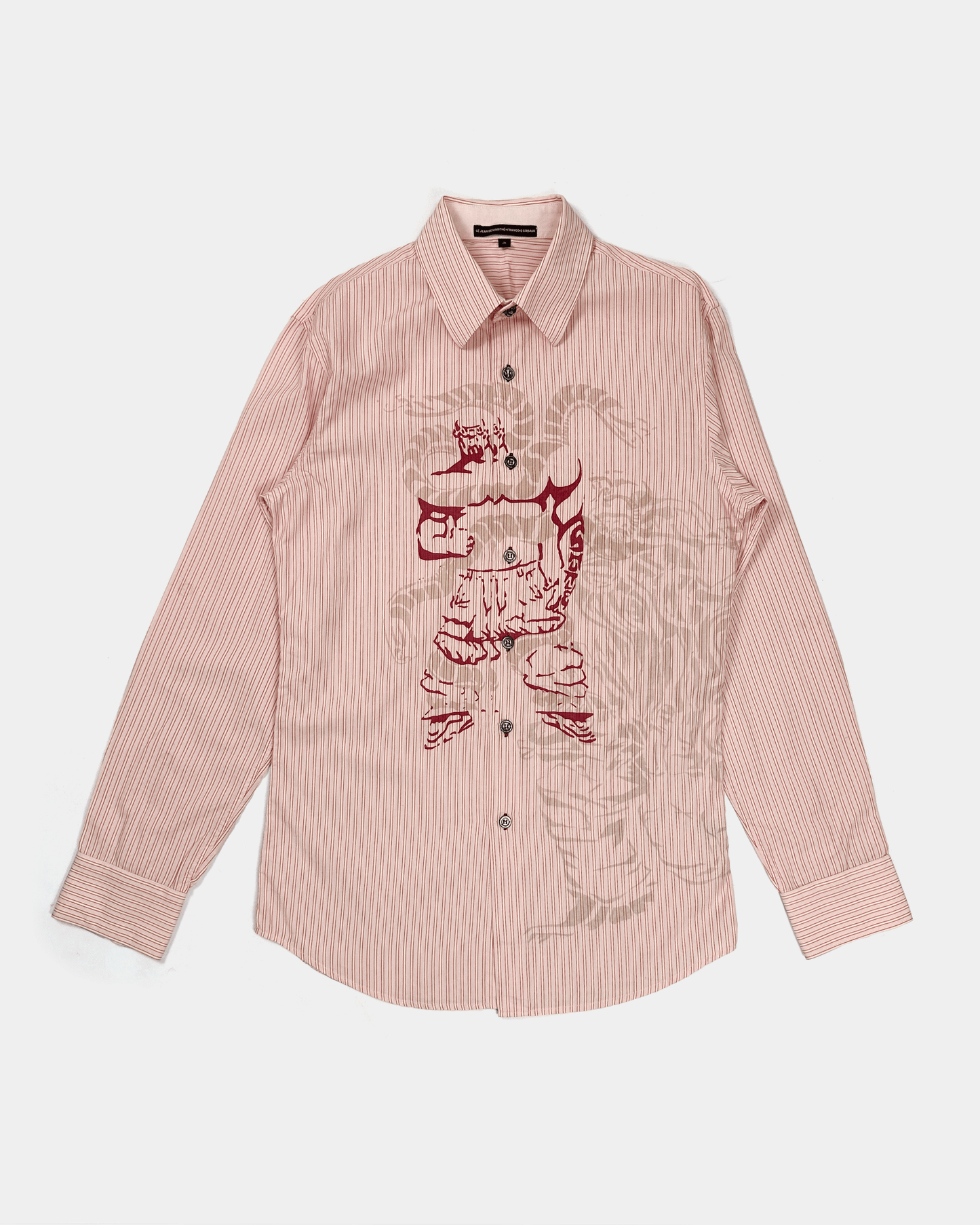 Marithé Francois Girbaud Red Stripes Printed Shirt 2000's