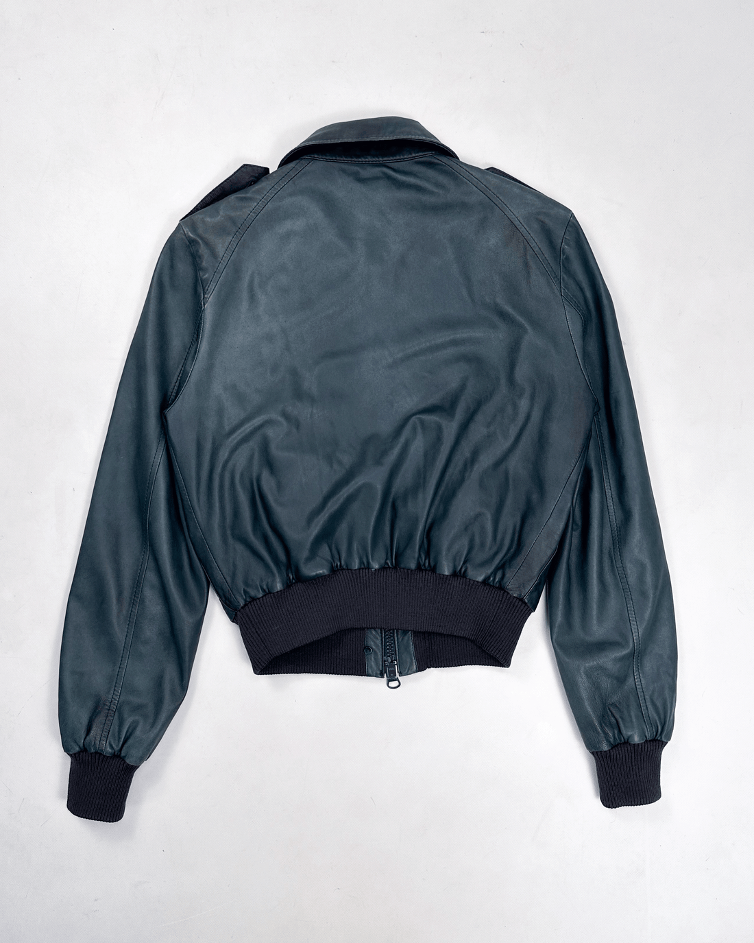 See by Chloé Leather Bomber Deep Green Jacket 2000's