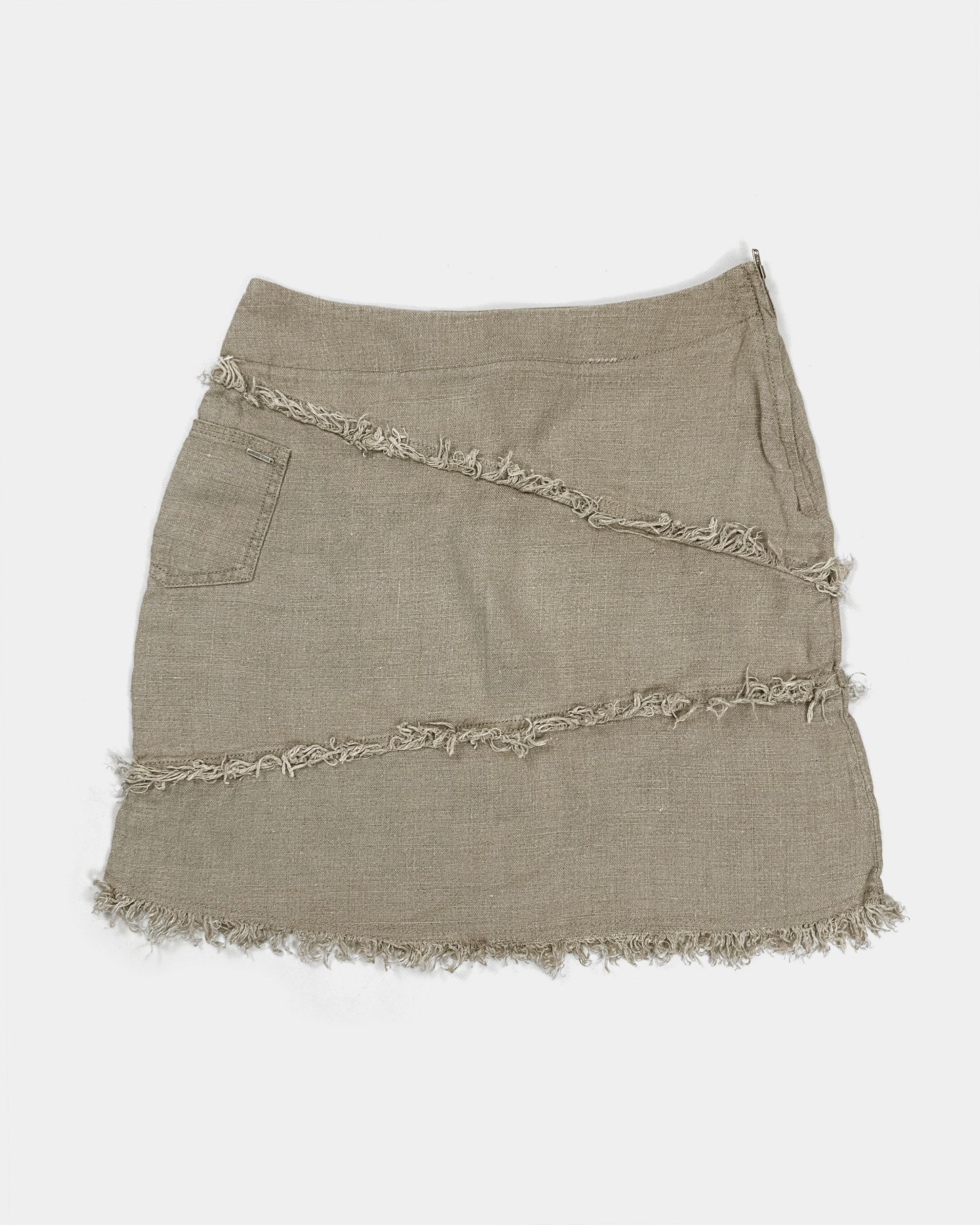 Kenzo Jeans Linen Distressed Skirt 1990's