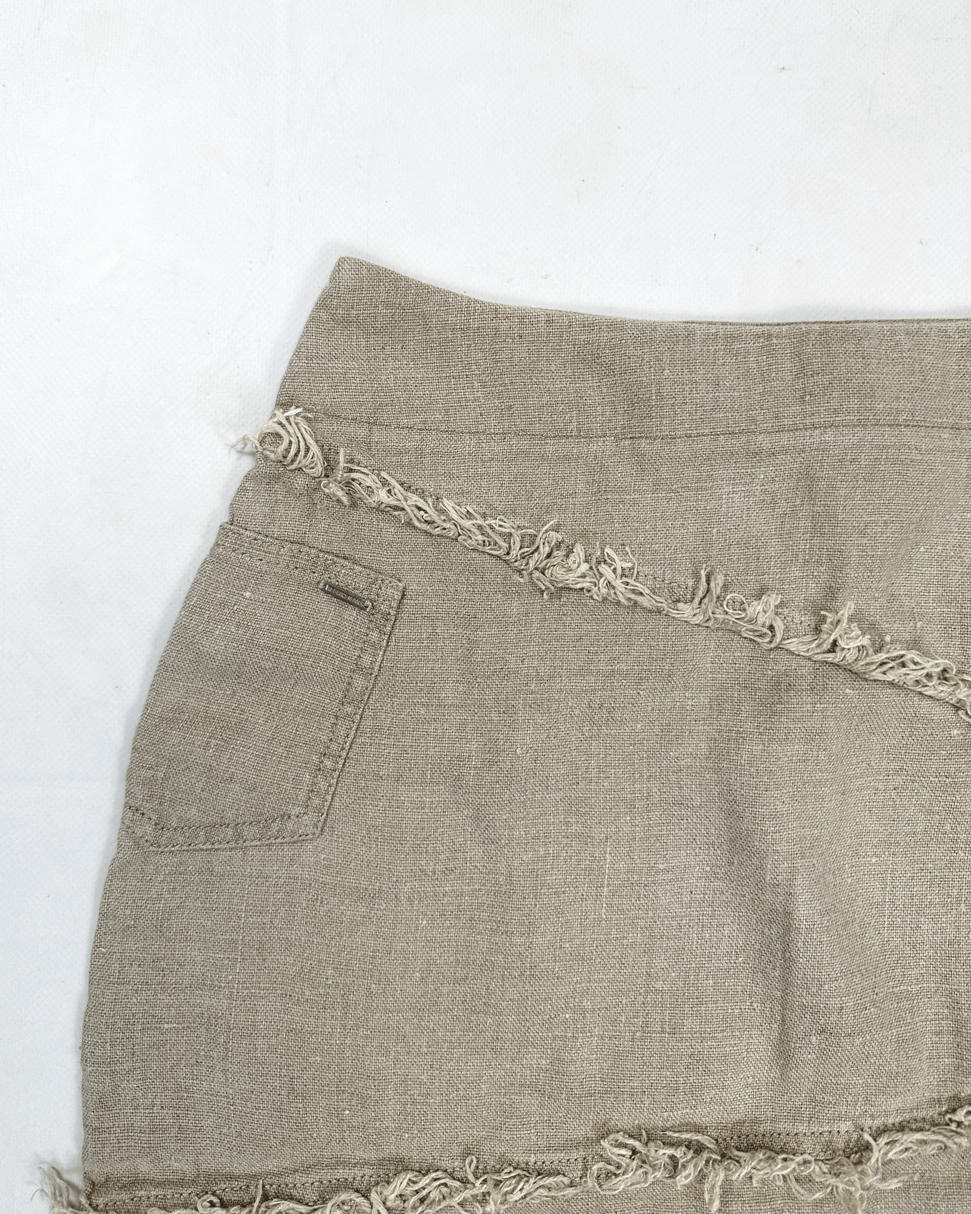 Kenzo Jeans Linen Distressed Skirt 1990's