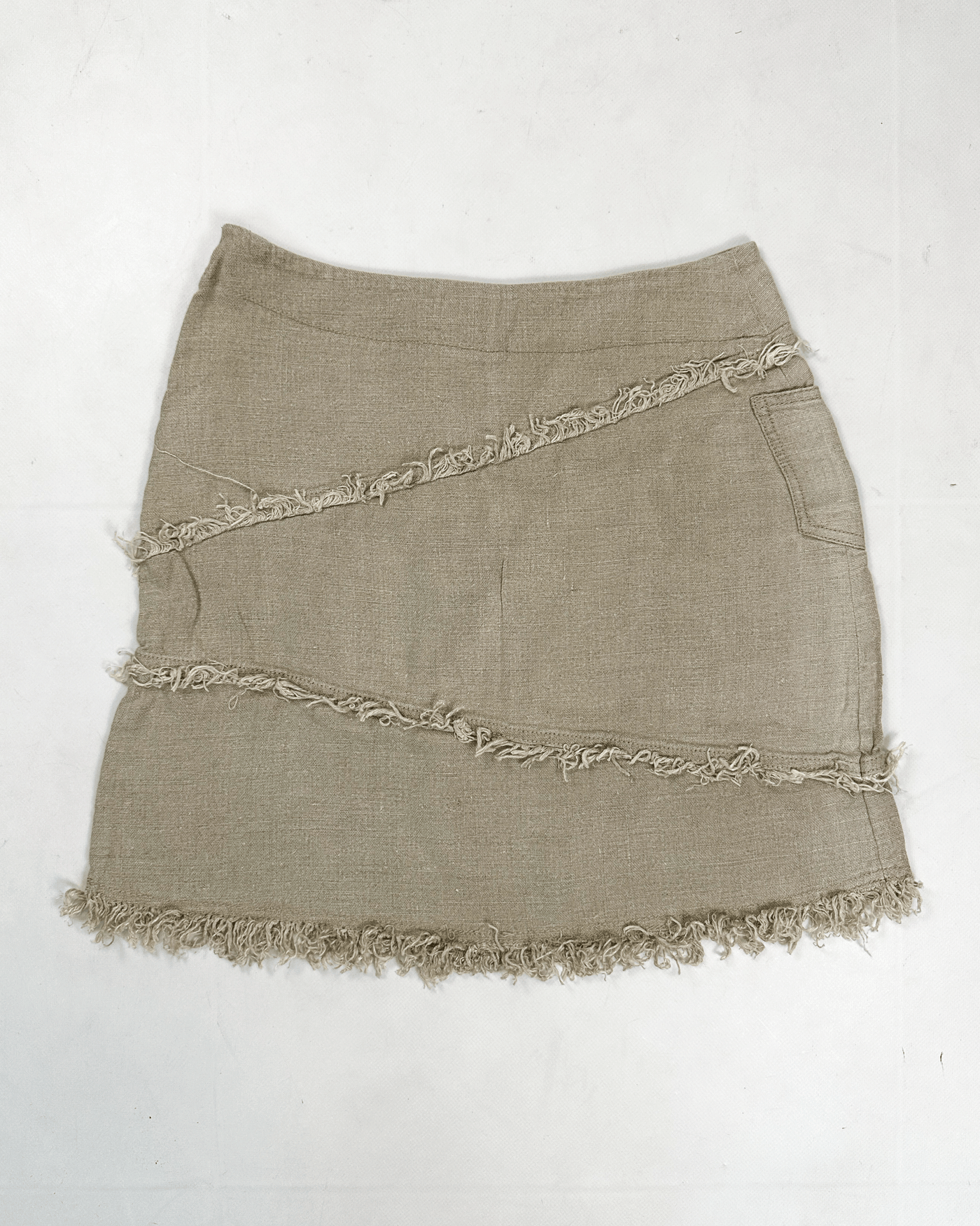 Kenzo Jeans Linen Distressed Skirt 1990's