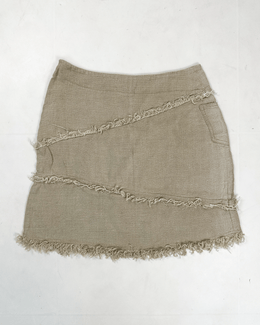 Kenzo Jeans Linen Distressed Skirt 1990's