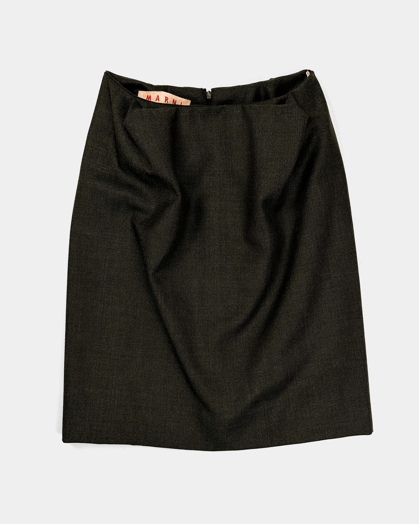 Marni 3-D Pleated Wool Skirt 2000's