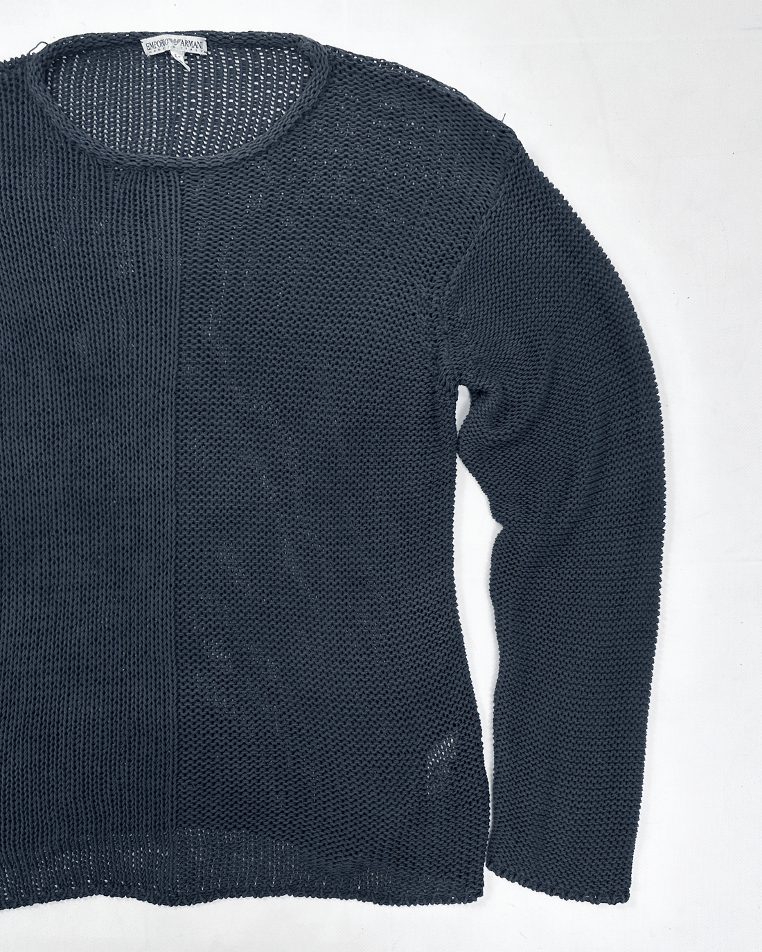 Armani Heavyweight Deep Blue Knitted Sweater 2000's