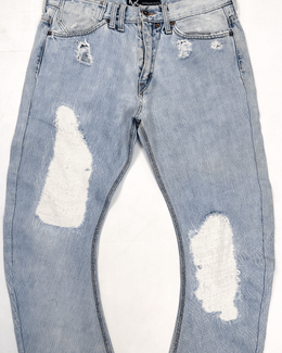Andrew Mackenzie Curved Distressed Denim Pants 2000's