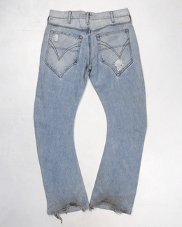 Andrew Mackenzie Curved Distressed Denim Pants 2000's