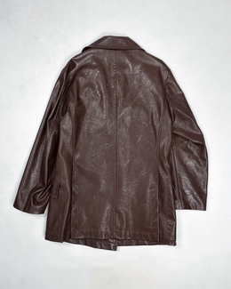 Marithé Francois Girbaud Synthetic Leather Brown Jacket 1990's