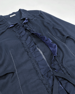 Miu Miu Black Translucid Thin Long Over-Shirt 2000's