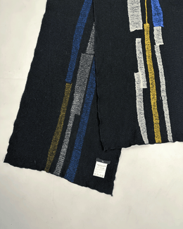 Yohji Yamamoto Y's Black Printed Wool Scarf A/W 1996