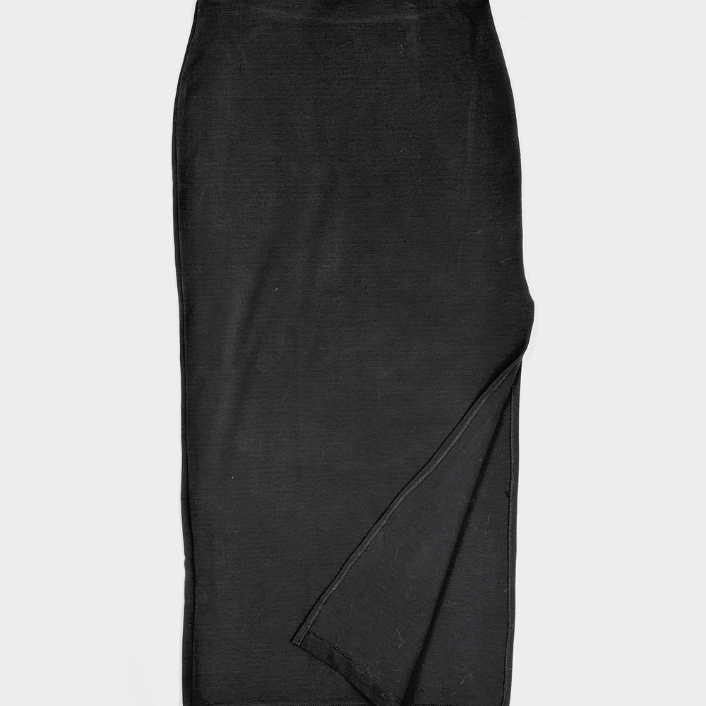 Kenzo Jungle Black Straight Skirt 2000's