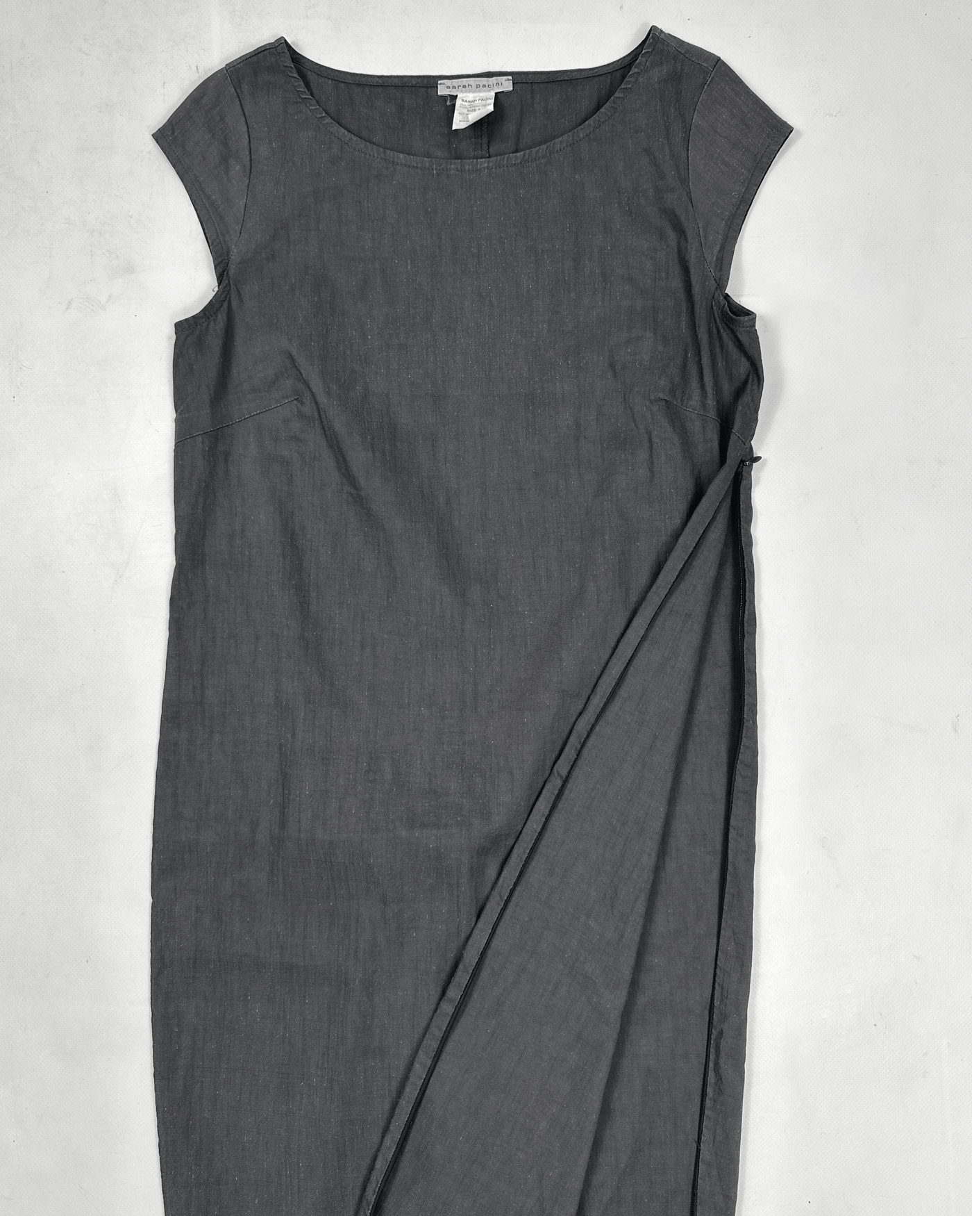 Sarah Pacini Dark Grey Zipped Dress 2000's
