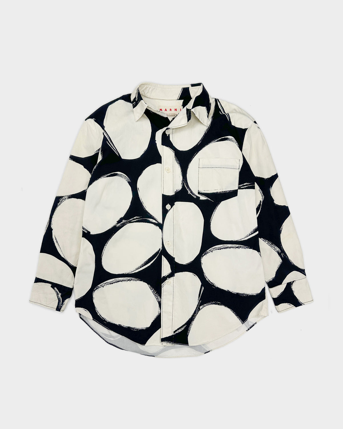 Marni Print Cotton Black and White Overshirt S/S 2020