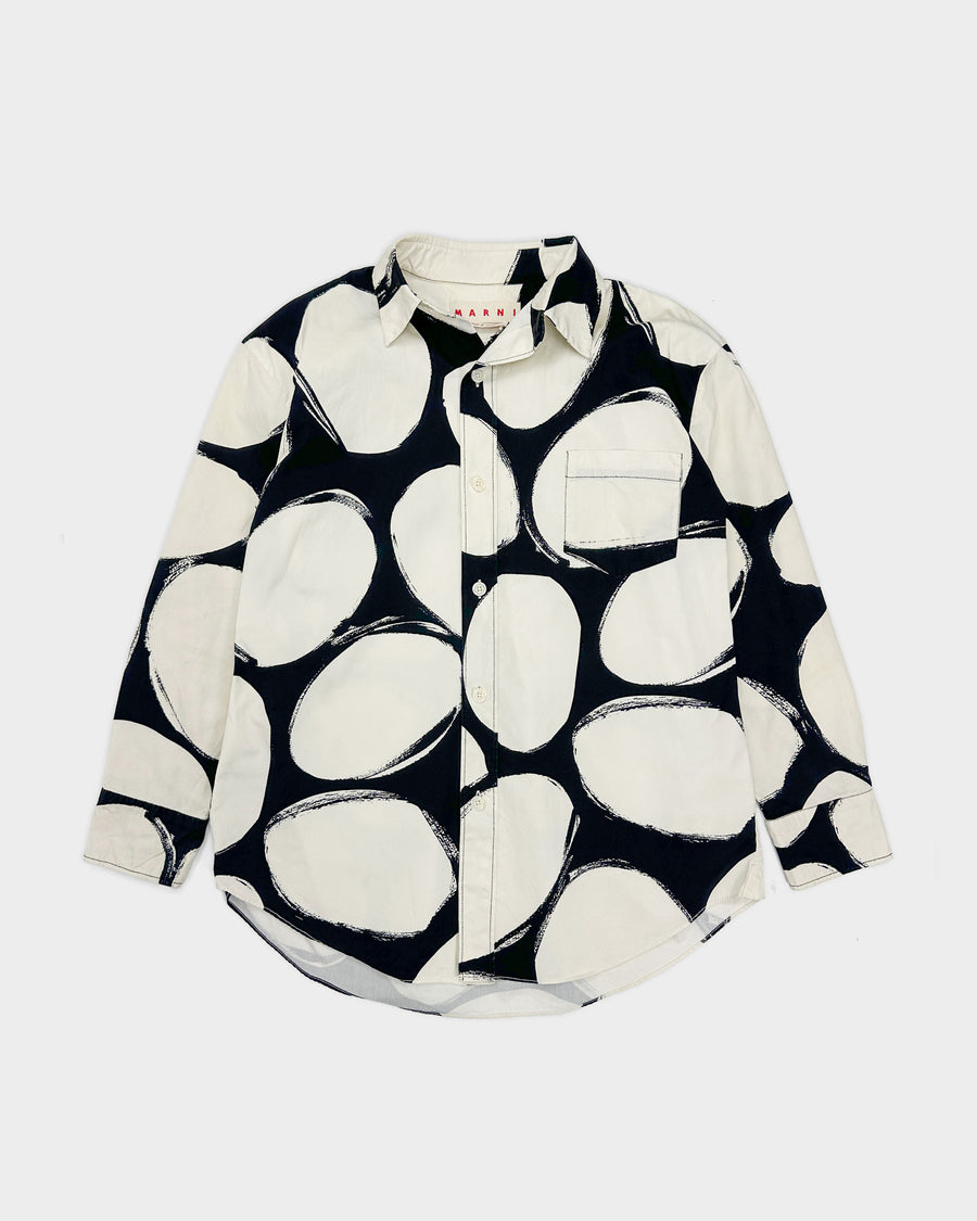 Marni Print Cotton Black and White Overshirt S/S 2020