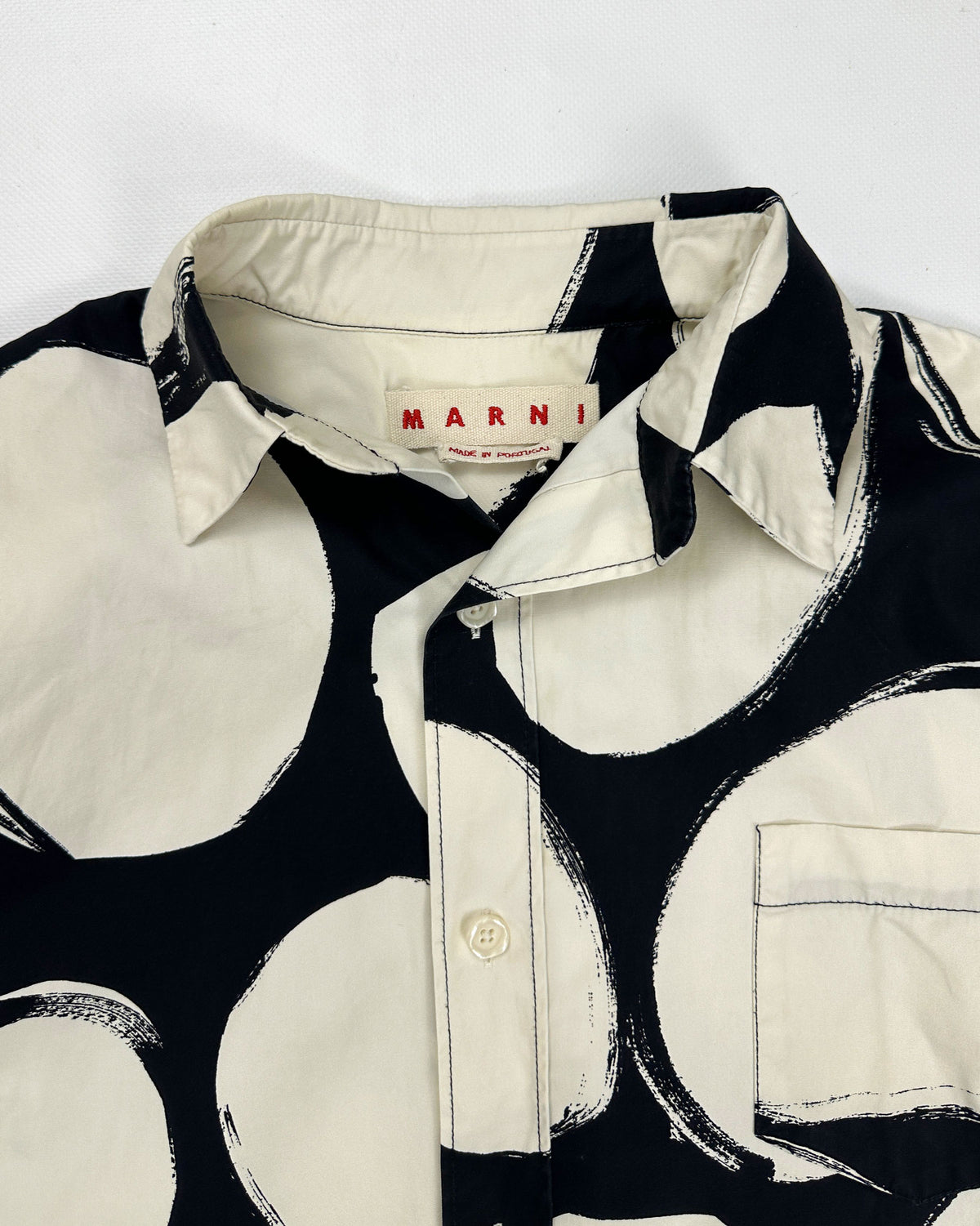 Marni Print Cotton Black and White Overshirt S/S 2020