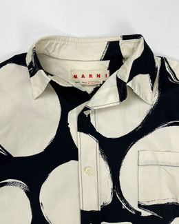 Marni Print Cotton Black and White Overshirt S/S 2020