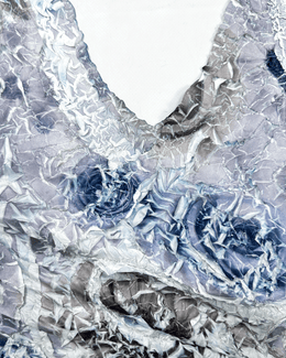 Anne Fontaine Pleated Blue Roses Top 1990's