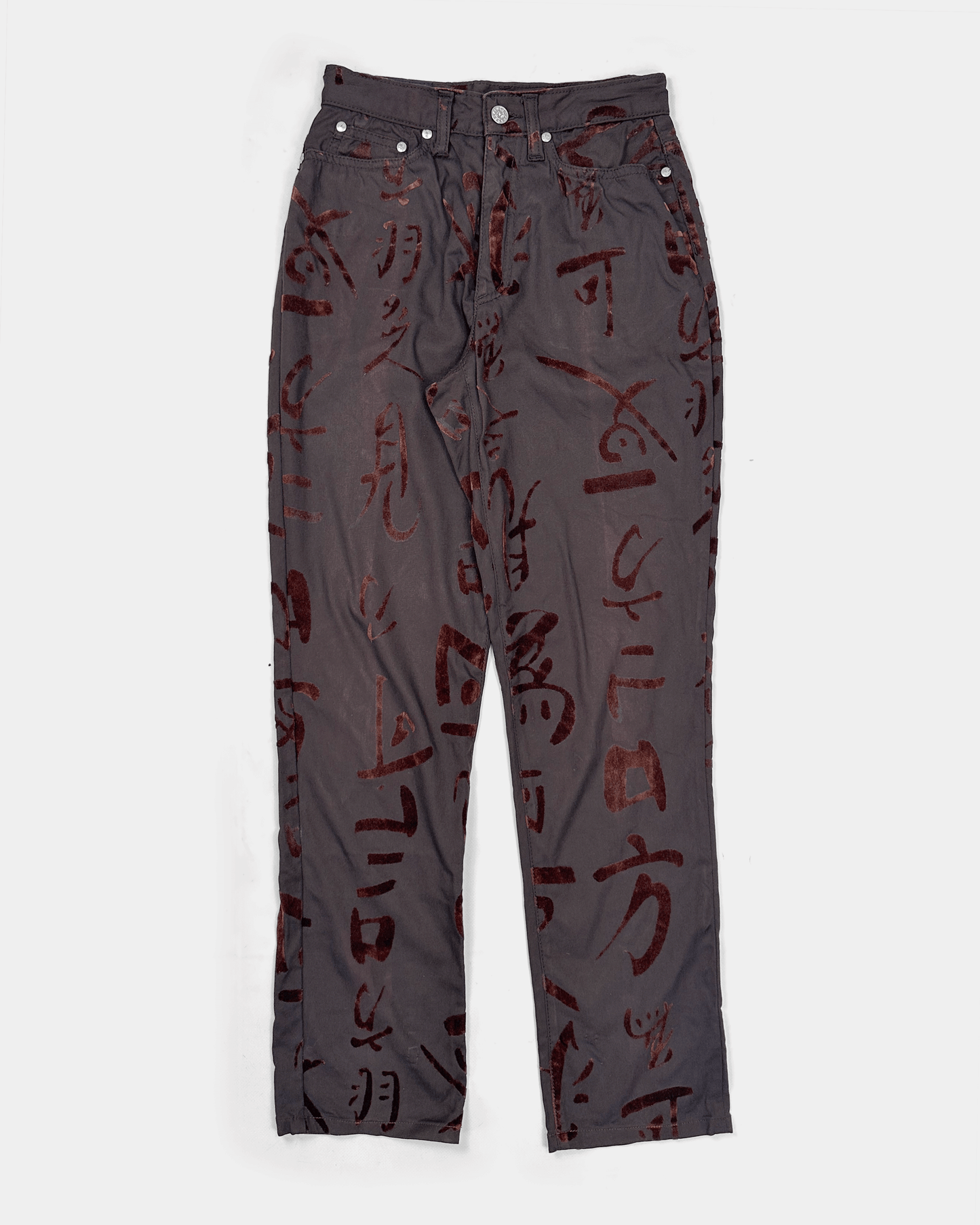 Kenzo Velour Print Dark Brown Pants 2000's