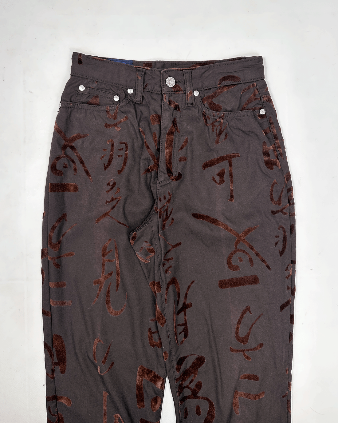 Kenzo Velour Print Dark Brown Pants 2000's