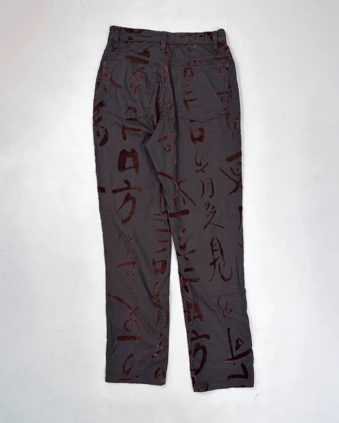 Kenzo Velour Print Dark Brown Pants 2000's