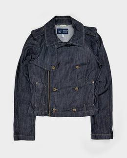 Armani Indigo Denim Off-Centered Jacket 2000's