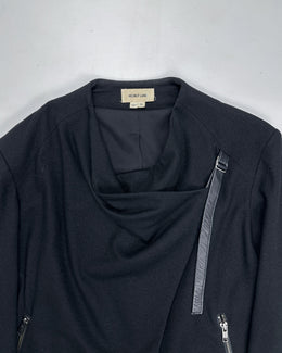 Helmut Lang Leather Strap Black Wool Jacket  F/W 2009 - Vintagetts