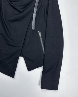 Helmut Lang Leather Strap Black Wool Jacket  F/W 2009 - Vintagetts