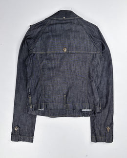 Armani Indigo Denim Off-Centered Jacket 2000's