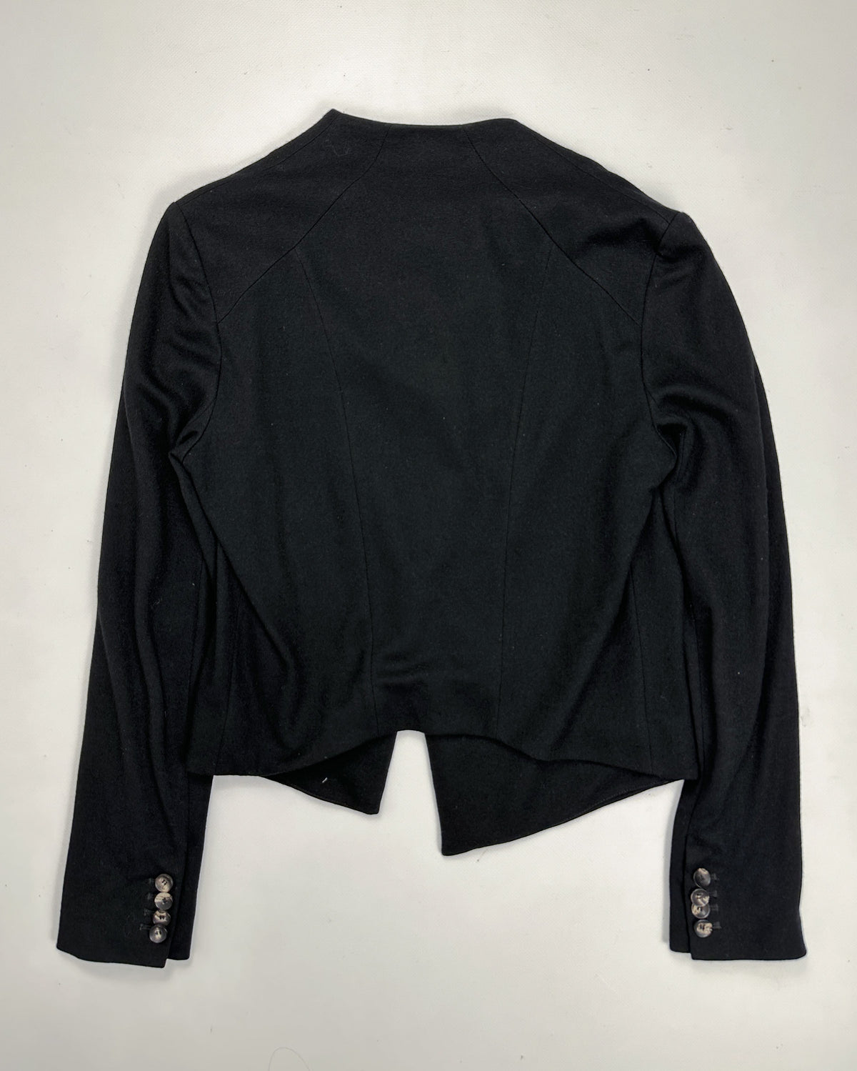 Helmut Lang Leather Strap Black Wool Jacket  F/W 2009 - Vintagetts