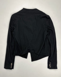 Helmut Lang Leather Strap Black Wool Jacket  F/W 2009 - Vintagetts
