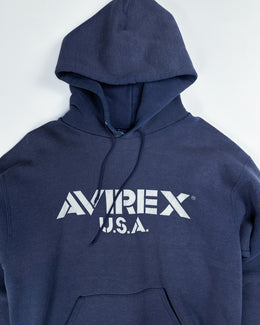 Avirex USA Sun Faded Blue Hoodie 1990's
