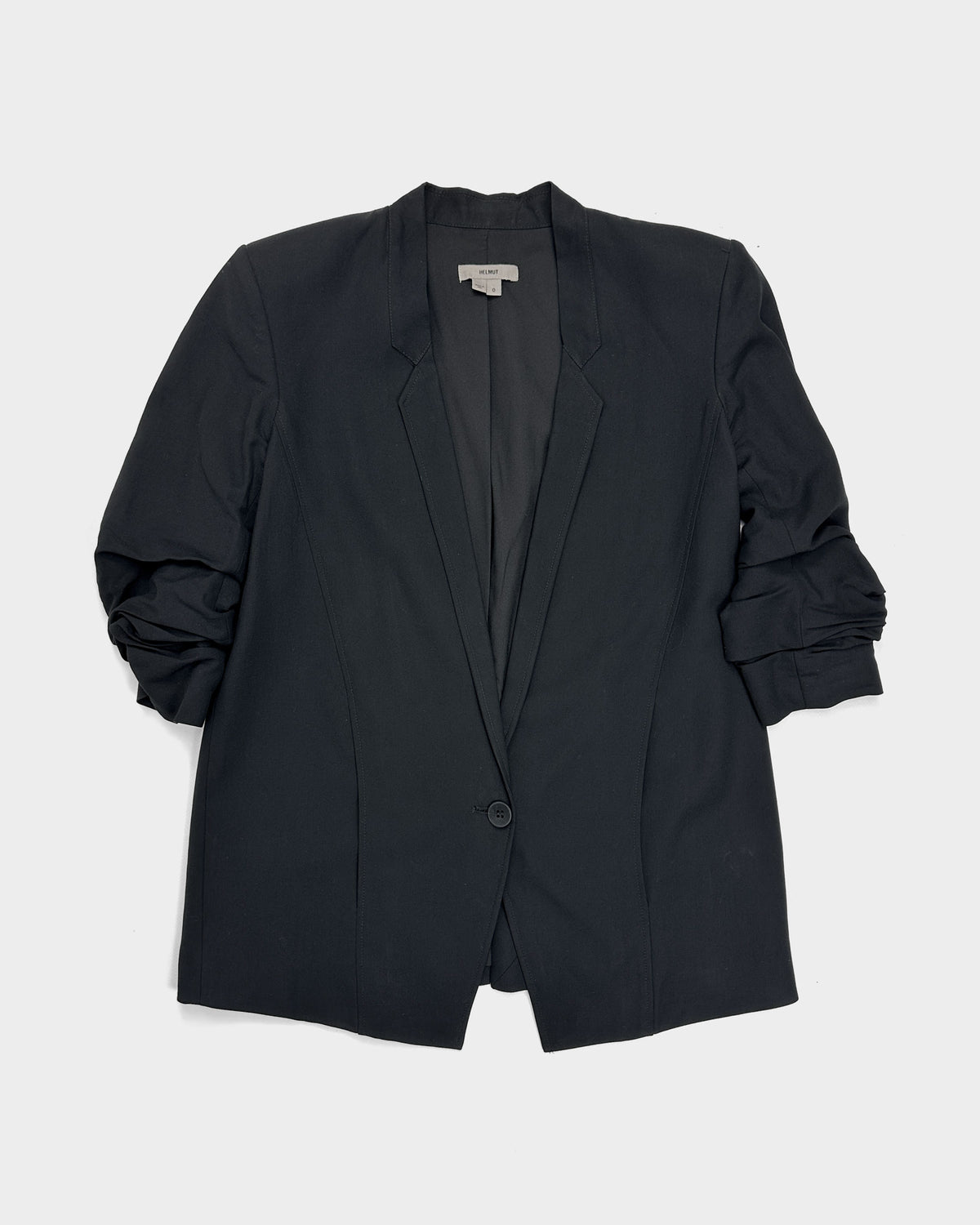 Helmut Lang Wrinkled Sleeves Black Blazer F/W 2004 - Vintagetts