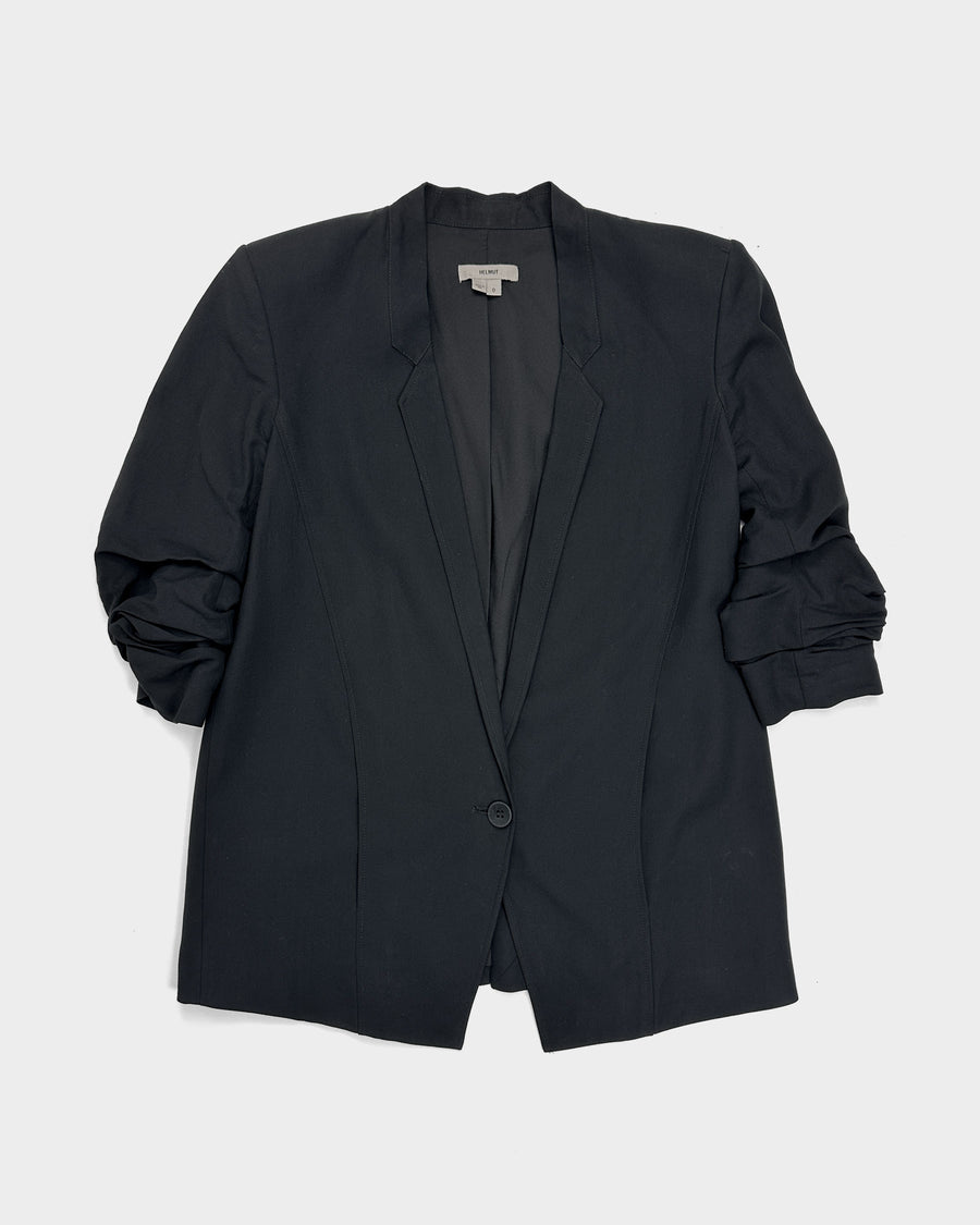 Helmut Lang Wrinkled Sleeves Black Blazer F/W 2004 - Vintagetts